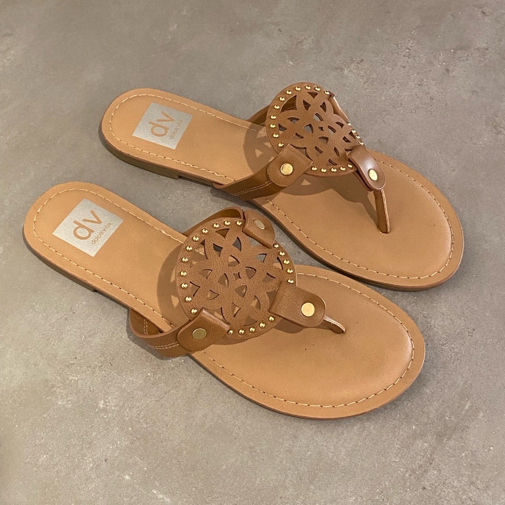Dolce Vita Tan Embellished Sandals